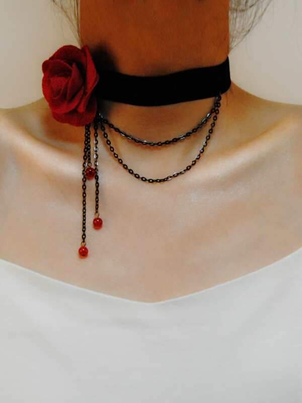 Rose & Chain Decor Choker - LuckyFash™