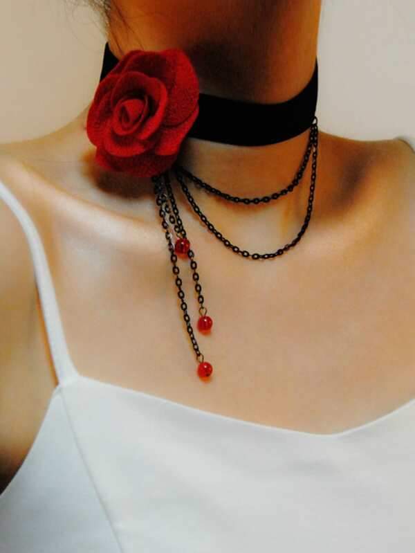 Rose & Chain Decor Choker - LuckyFash™