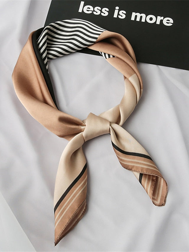 Women's Square Scarf Party Dailywear Holiday Blue Pink Scarf Color Block Stripe - LuckyFash™