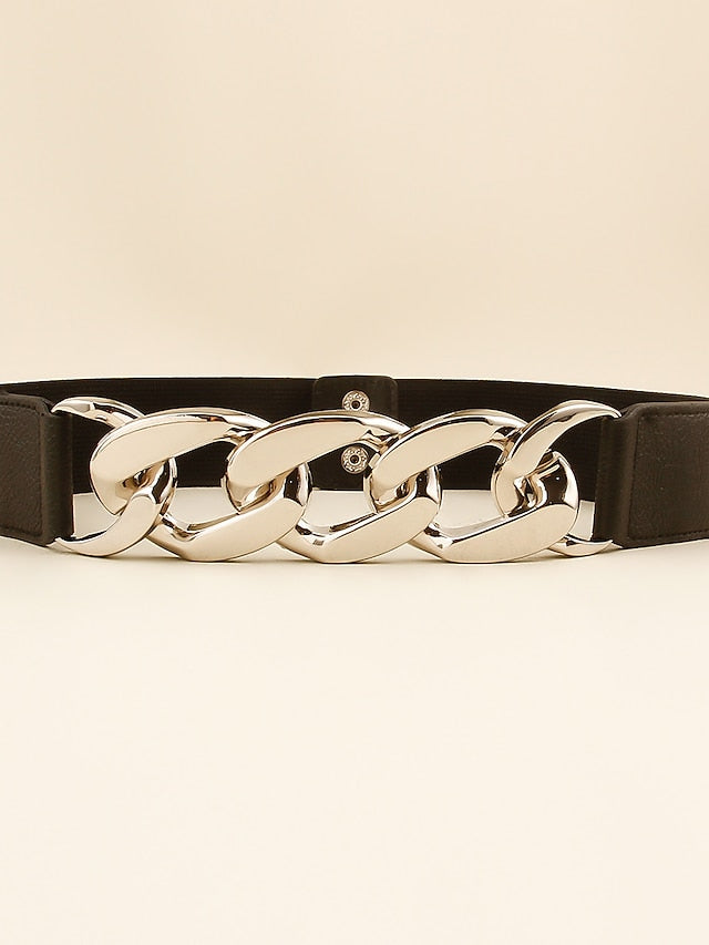 Women's Corset Belt Nylon Metal Chain Steel Buckle Geometric Formal Party Daily Silver Gold - LuckyFash™