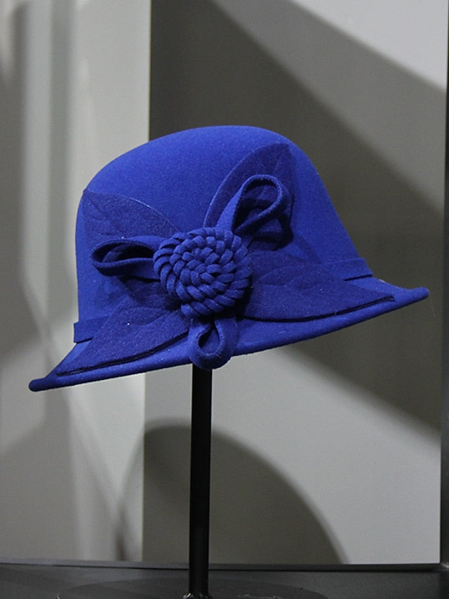 Women's Party Hat Party Wedding Special Occasion Flower Flower Wine Camel Hat / White / Blue / Fall / Winter / Spring - LuckyFash™