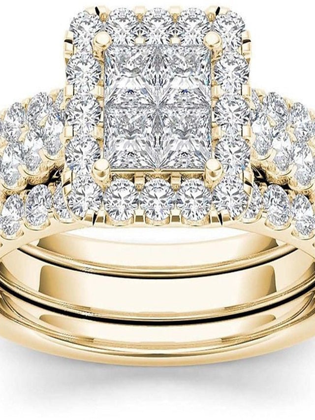 1PC Ring For Women's AAA Cubic Zirconia Party Evening Street Gift Alloy - LuckyFash™