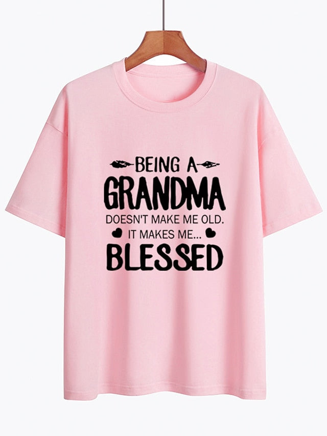 Being A Grandma Cotton-Blend Tshirts - LuckyFash™