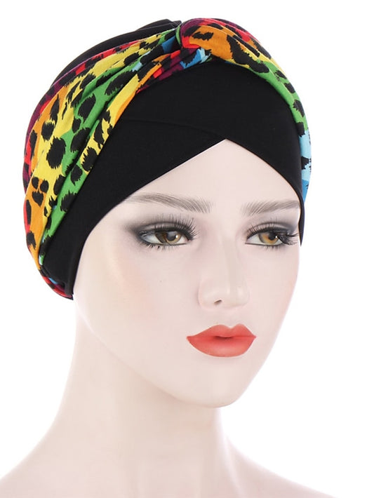 Soft Stretch African Headwear Leopard Print Women Head Scarf Hat Turban Caps Hijab Bonnet Inner Hijabs For Cap Muslim Headdress - LuckyFash™
