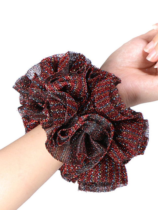 Oversize Scrunchies Giant Large Intestine Big Hair Ties Elastic Rubber Bands Glitter Ponytail Holder Hijab Volumizing Scrunchies - LuckyFash™