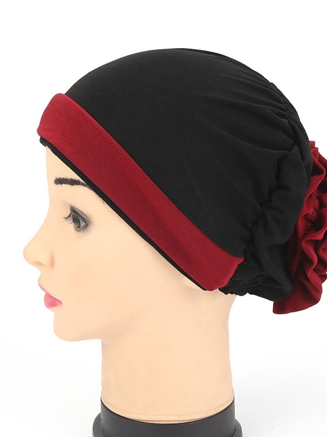 Stretch Inner Hijab Caps Muslim Hat Turban Femme Musulman Turbante Ready To Wear Hijab Bonnet Flower Indian Headwrap Loss Hair Cover - LuckyFash™