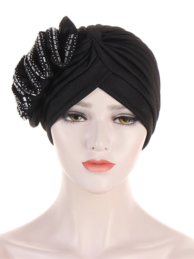 Lastest Flower Turban Bonnet for Women Muslim Hijab Headscarf Cap Wedding Party Headwear Turbante African Headtie - LuckyFash™