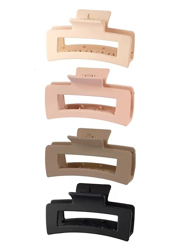 Large Hair Claw Clips 4 PCS, Hair Clips for Thick Hair Acrylic Banana Claw Clips Non-slip Hair Clip Rectangular Jaw Clips Big Hair Clips Gifts for Women - LuckyFash™