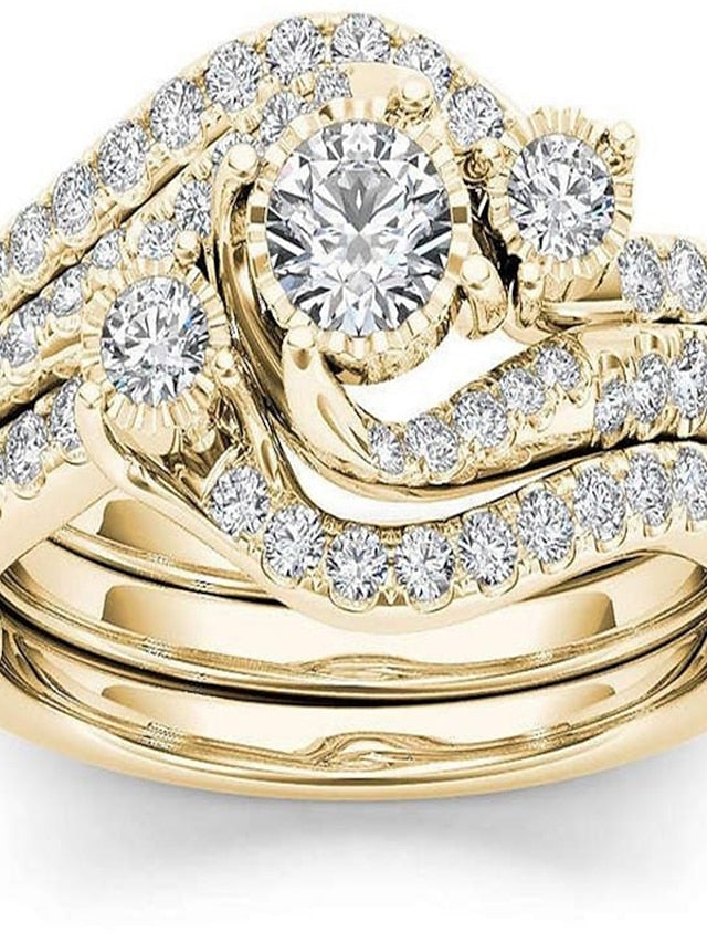 1PC Ring For Women's AAA Cubic Zirconia Party Evening Street Gift Alloy - LuckyFash™
