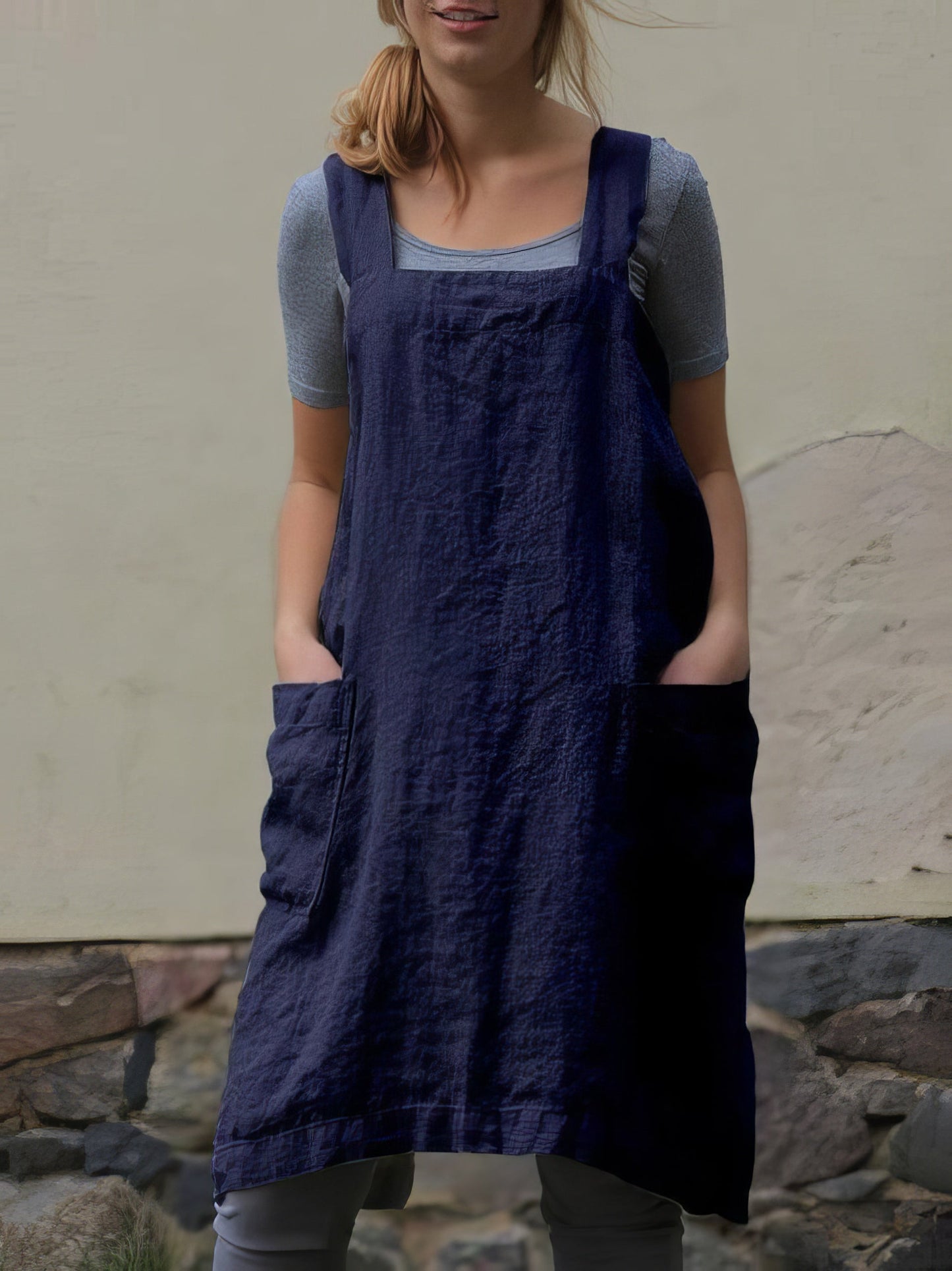 Solid Home Service Loose Short Dress With Pocket - LuckyFash™
