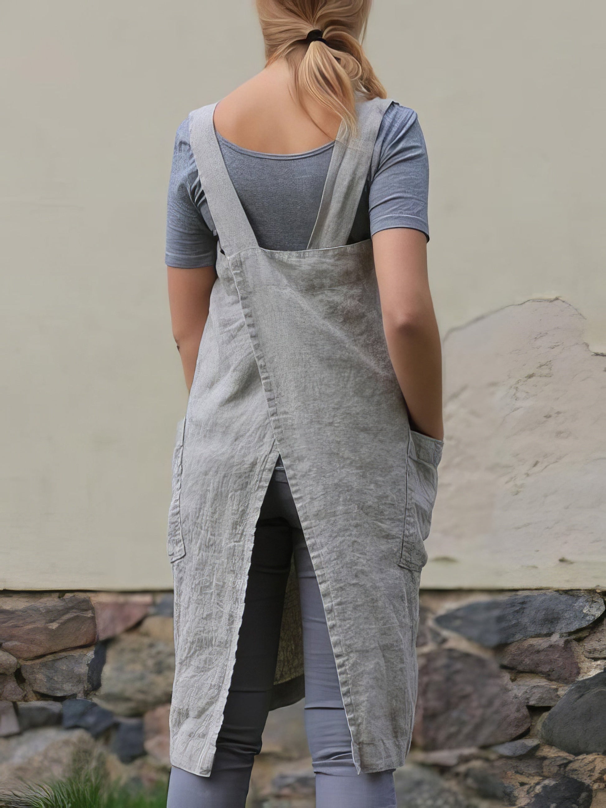Solid Home Service Loose Short Dress With Pocket - LuckyFash™