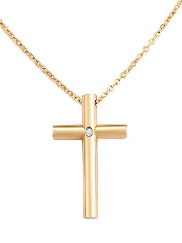 Solitaire Diamond Cross Pendant - LuckyFash™