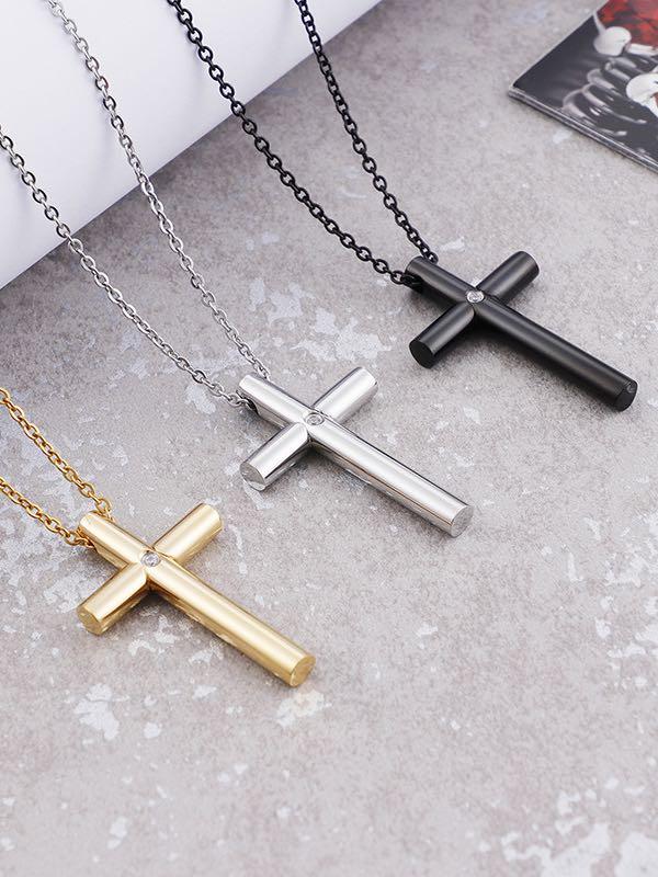Solitaire Diamond Cross Pendant - LuckyFash™