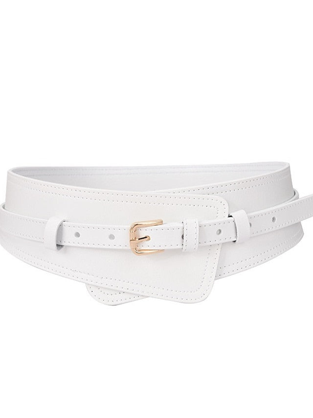Belt Faux Leather White Black Camel Khaki Orange Wide Belt Outdoor Street Dailywear Holiday Pure Color / Spring / Summer / Fall / Winter for Women - LuckyFash™