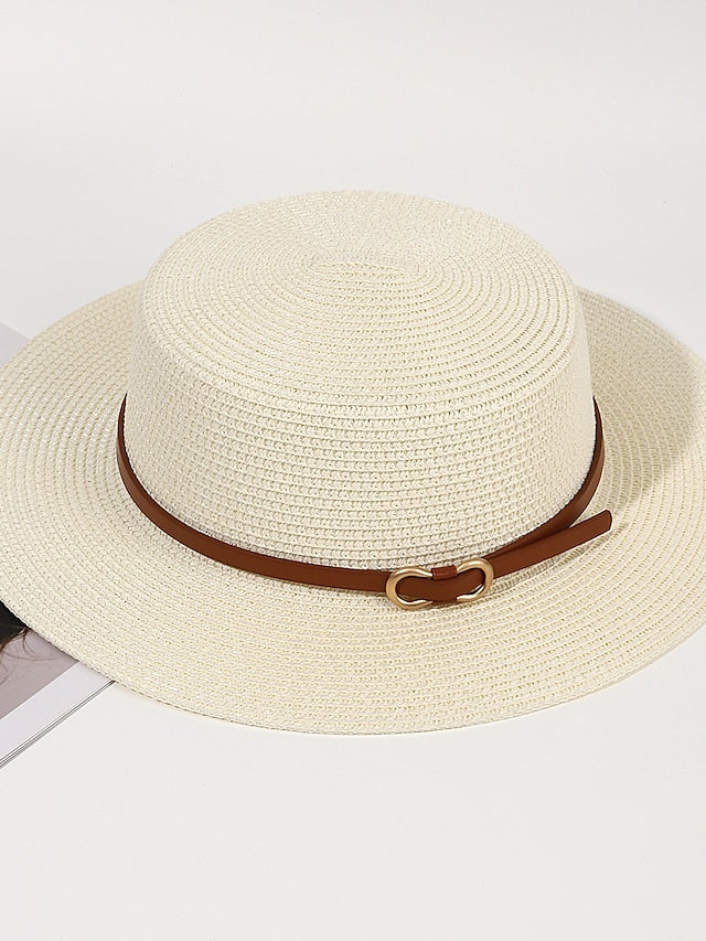 Women's Sun Hat Straw Hat Holiday Straw Vacation Casual Beach Sunscreen Breathability Comfortable 1 pcs - LuckyFash™