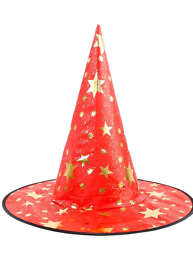 Halloween Witch Hat Masquerade Party Star Hat Children's Headwear Witch Sorcerer Pointed Hat Retro Nordic Style Floppy Hat Durags Party / Evening - LuckyFash™