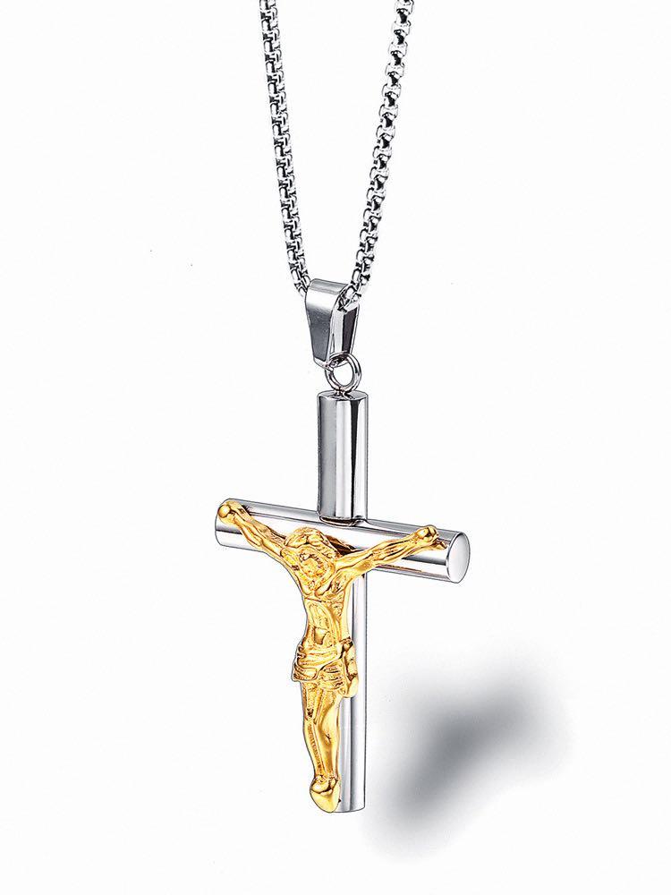 Stainless Steel Plated with Jesus Christ Crucifix Cross Pendant - LuckyFash™