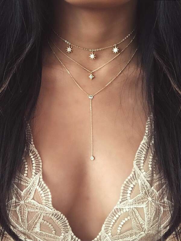 Star Detail Lariats Layered Necklace - LuckyFash™