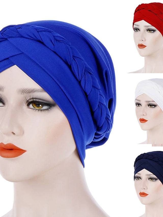 Muslim Women Inner Caps Braid Hijab Cap Comfort Fashion Turban Hat Colorful Cross Shape Chemo Hats Head Wearing Turbante - LuckyFash™