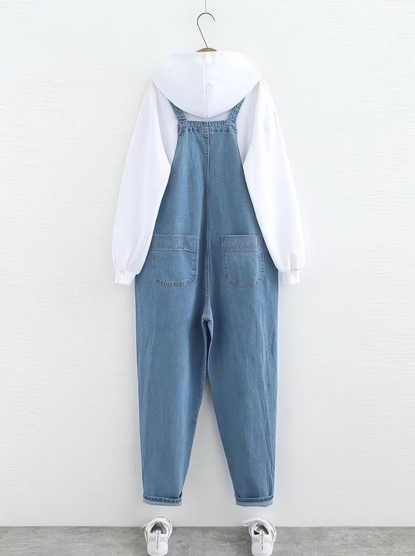Straight Plus Size Curve Dark-Wash Plus-Size Jean Overalls - LuckyFash™