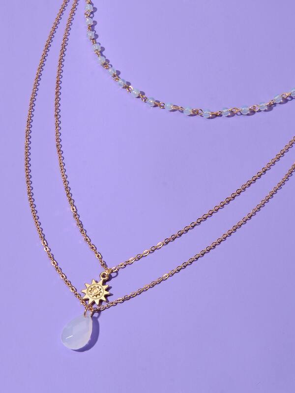 Sun Charm Layered Necklace - LuckyFash™