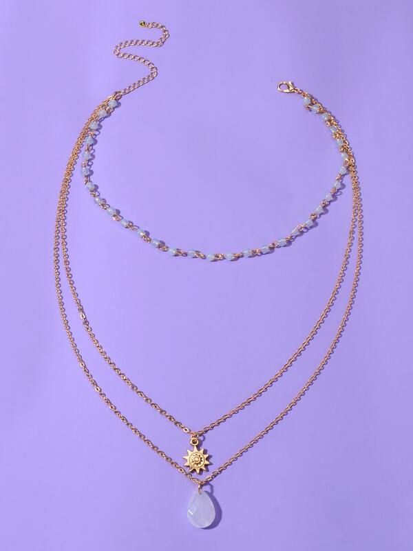 Sun Charm Layered Necklace - LuckyFash™