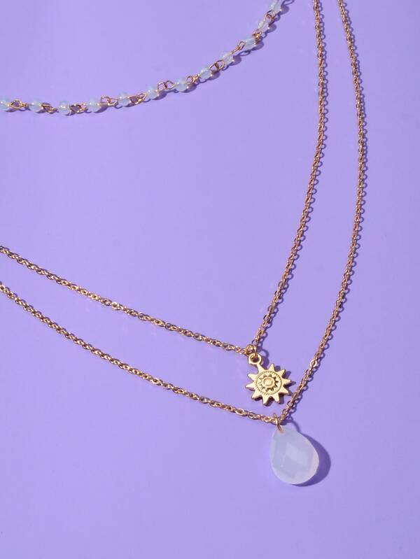 Sun Charm Layered Necklace - LuckyFash™