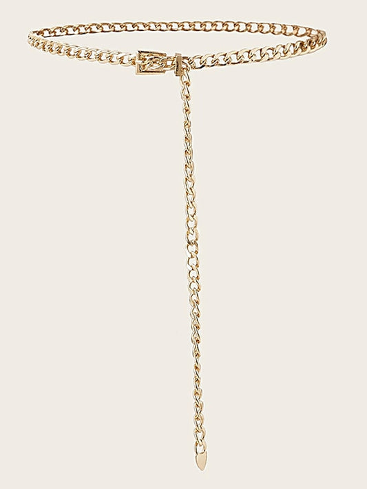 Women's Unisex Chain Belt Metal Chain Prong Buckle Plain Casual Classic Party Daily Silver Gold - LuckyFash™