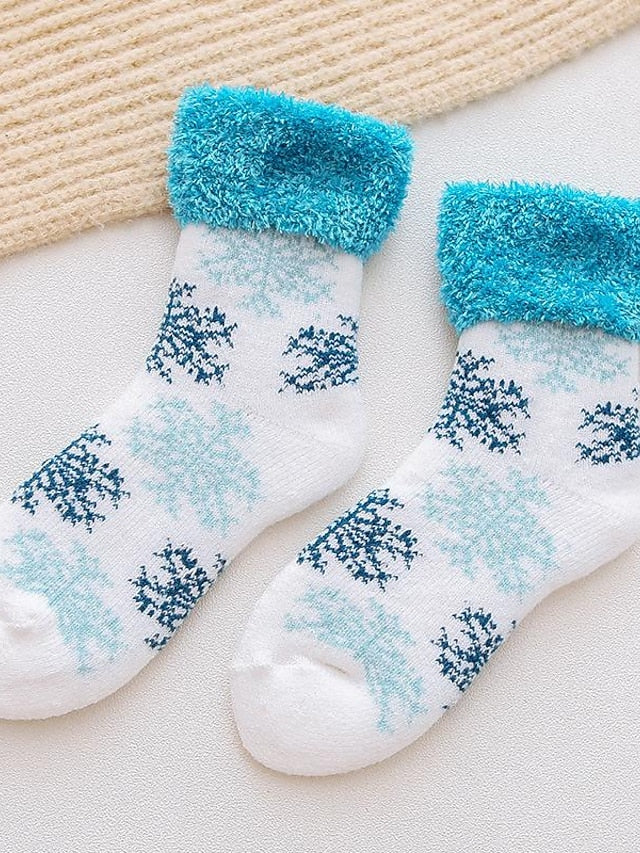 Women's Crew Socks Thick Winter Warm Socks Home Christmas Work Polyester Spandex Nylon Basic Casual Warm Elastic Casual 1 Pair - LuckyFash™