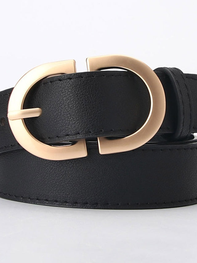 Women's Belt PU White Black Khaki Brown Coffee Waist Belt School Daily Pure Color / Spring / Summer / Fall / Winter / Alloy - LuckyFash™