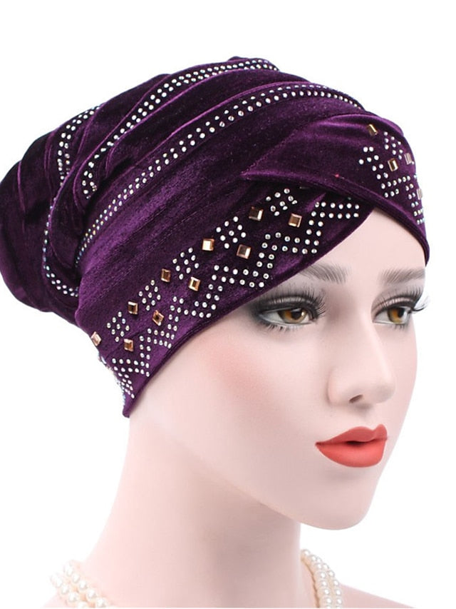 Solid Color Inner Hijabs Muslim Turban Caps For Women With Drill Ethnic Islamic Wrap Head Turbante Ready To Wear Hijab Bonnet - LuckyFash™