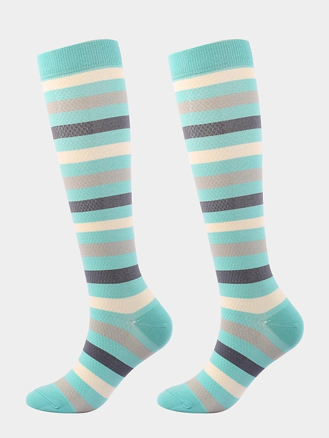 Men's Women's Knee High Socks Training Outdoor Athleisure Stripes Polyester / Cotton Athletic Socks 1 Pair - LuckyFash™