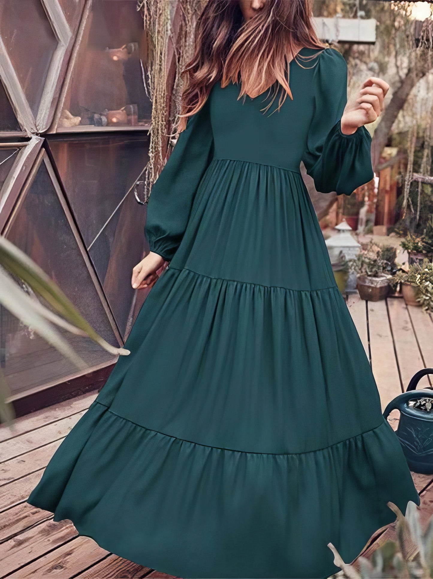 Temperament V-Neck Long Sleeve Flowy Dress - LuckyFash™