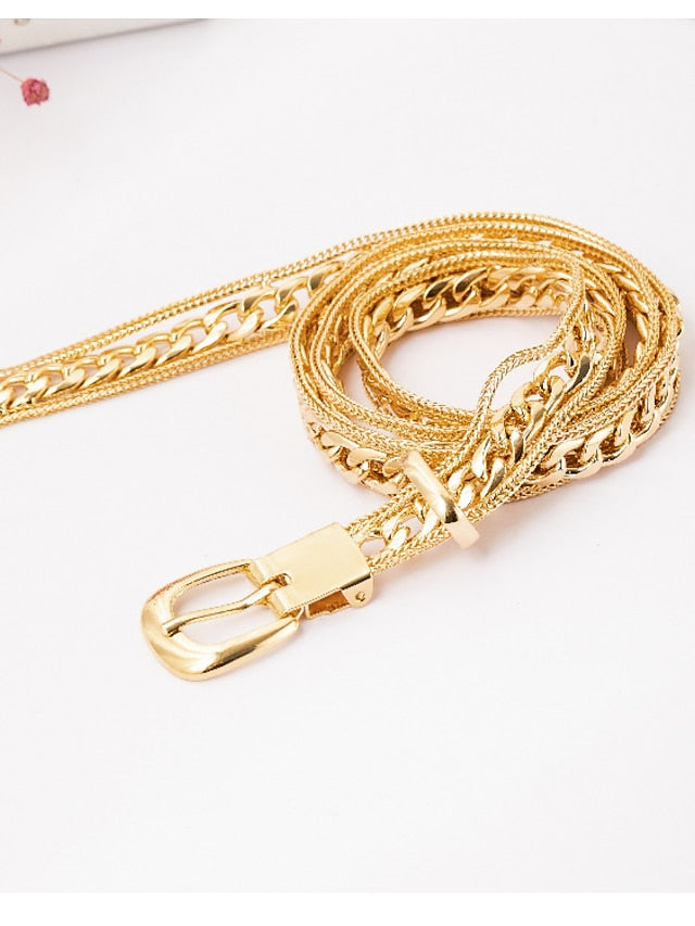 Women's Belt Alloy Silver Gold Chain Party Dress Bar Solid Color / Spring / Summer / Winter - LuckyFash™