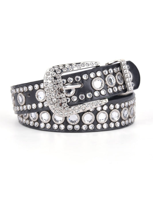 Men's Women's PU Buckle Belt PU Leather Canvas Metal Bucke Crystal Rhinestone Formal Casual Party Daily White Black Yellow - LuckyFash™