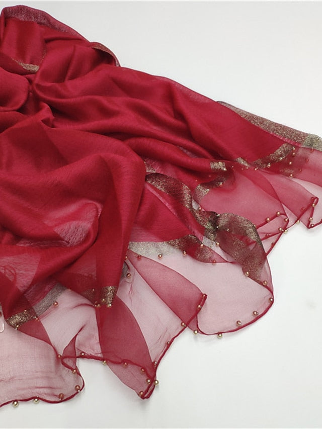 Women's Shawls & Wraps Party Camel Scarf Pure Color Red Blue Pink Fall Spring - LuckyFash™