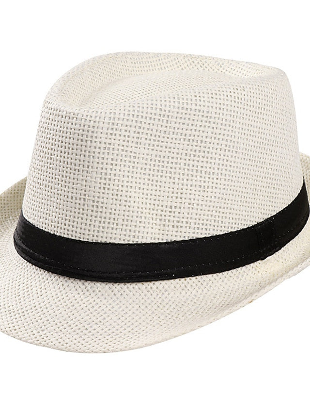 Unisex Sunhat Women Men Fashion Summer Casual Trendy Beach Sun Straw Jazz Band Hat Cowboy Fedora Hat - LuckyFash™