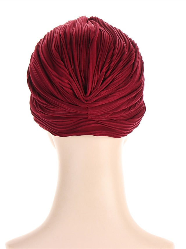 Indian Twist Knot Women Muslim Fold Hijab Turban Inner Caps Hair Care Hat Bonnet Headwear Wrap Head Scarf Femme Cover Beanies - LuckyFash™