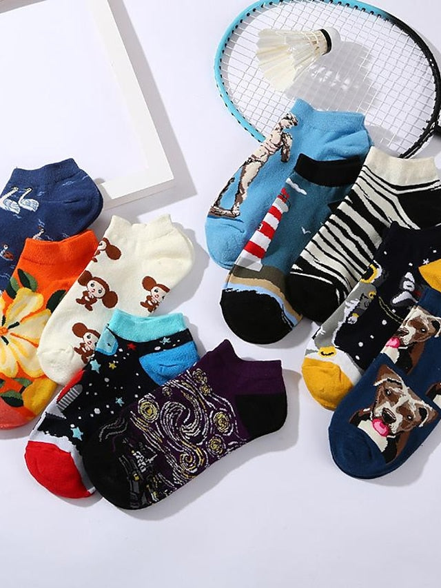 Women's Anckle Socks Low Cut Socks Outdoor Office Work Animal Patterned Spandex Nylon Cotton Basic Casual Classic 1 Pair - LuckyFash™