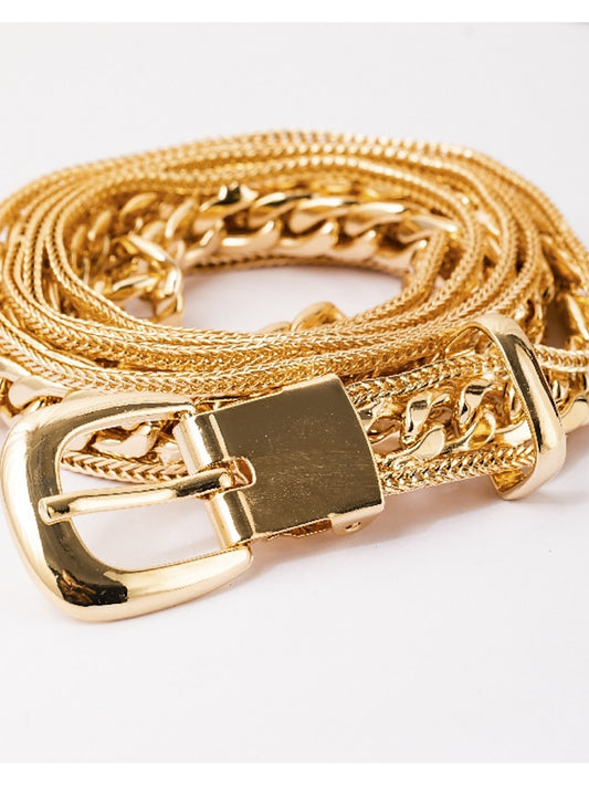 Women's Belt Alloy Silver Gold Chain Party Dress Bar Solid Color / Spring / Summer / Winter - LuckyFash™
