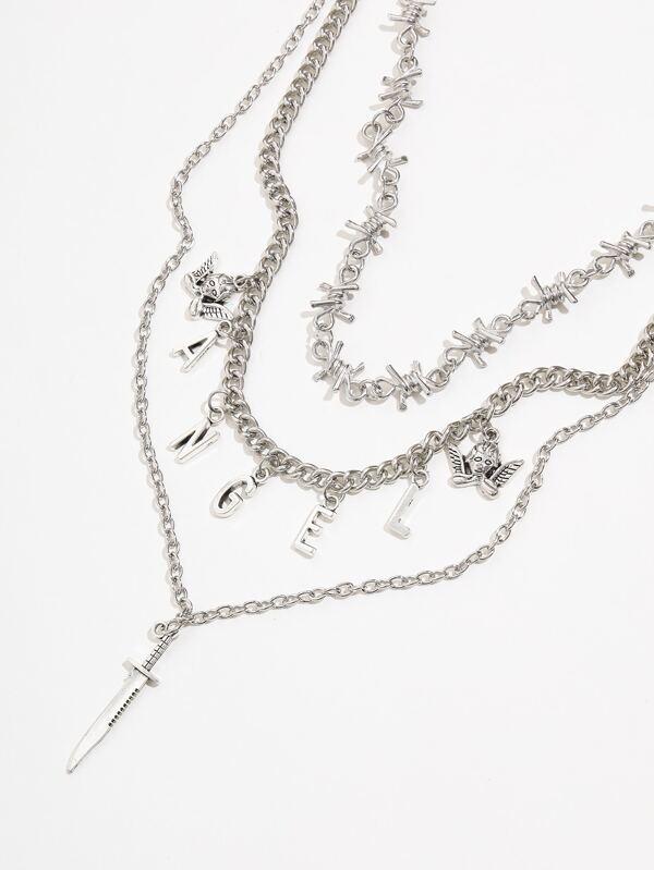 Thorn & Angel Charm Layered Necklace - LuckyFash™