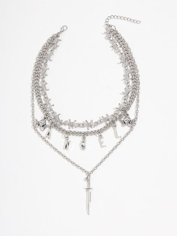 Thorn & Angel Charm Layered Necklace - LuckyFash™