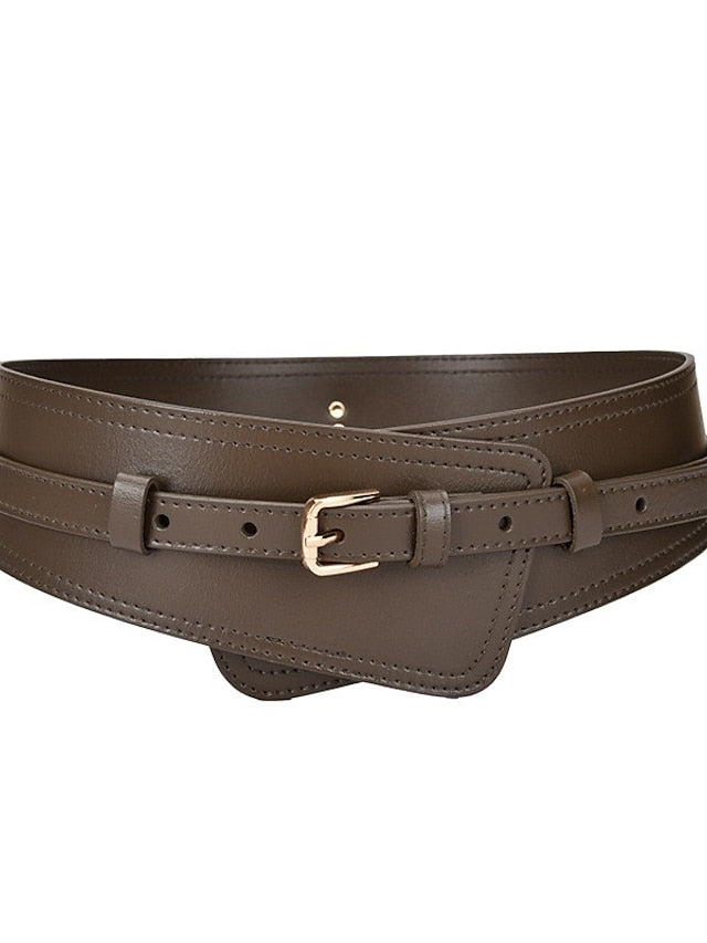 Belt Faux Leather White Black Camel Khaki Orange Wide Belt Outdoor Street Dailywear Holiday Pure Color / Spring / Summer / Fall / Winter for Women - LuckyFash™