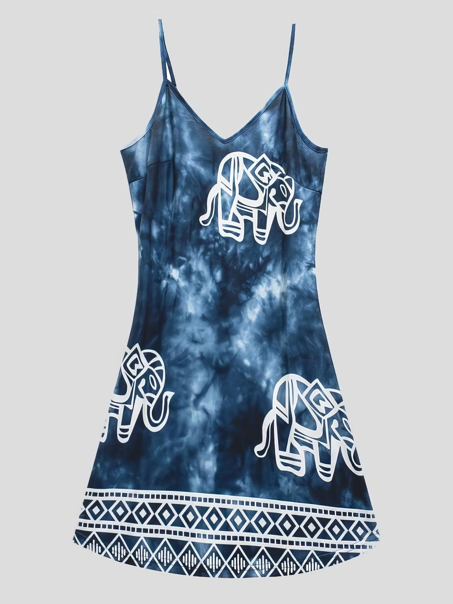 Tie-dye Elephant Print Sleeveless Skirt - LuckyFash™