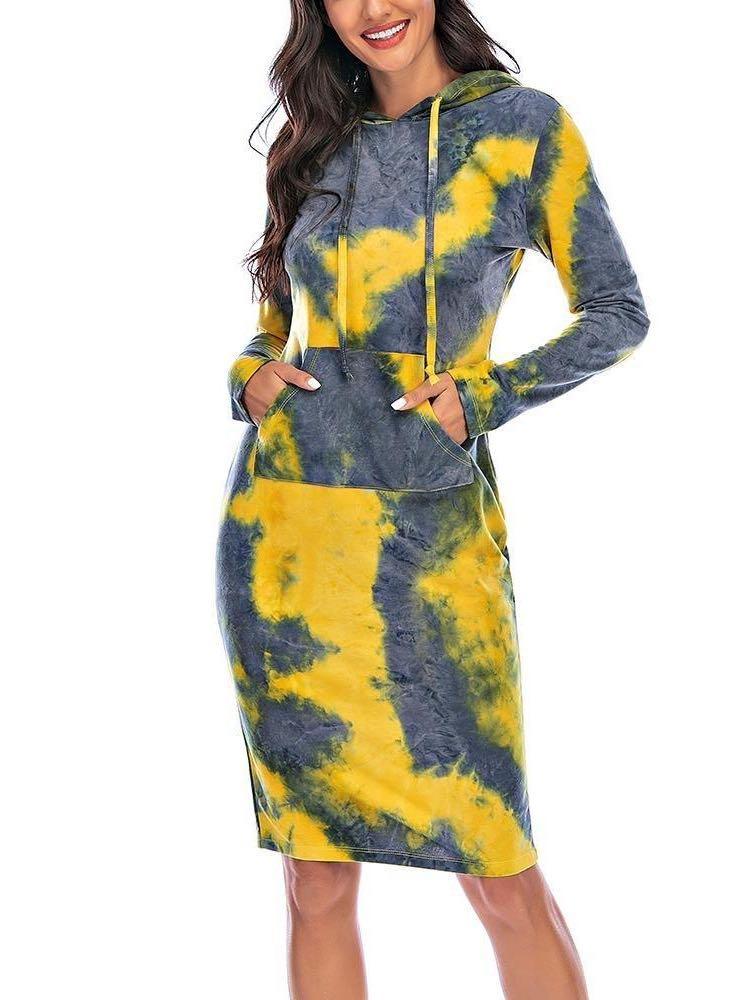 Tie Dye Long Hoodie Dress - LuckyFash™