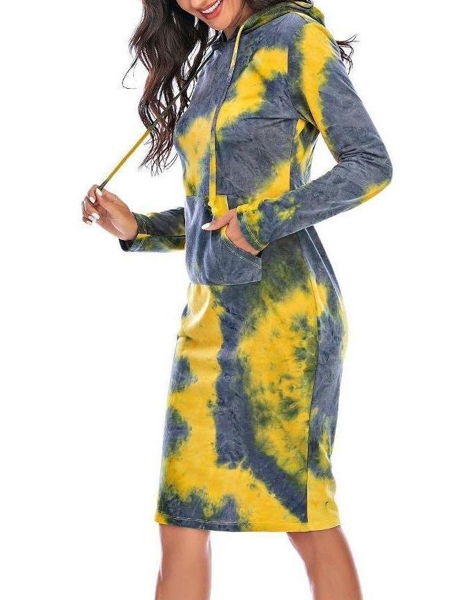 Tie Dye Long Hoodie Dress - LuckyFash™