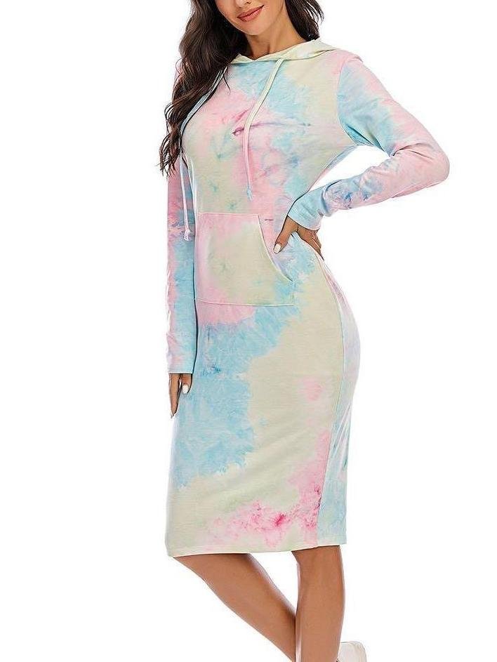 Tie Dye Long Hoodie Dress - LuckyFash™