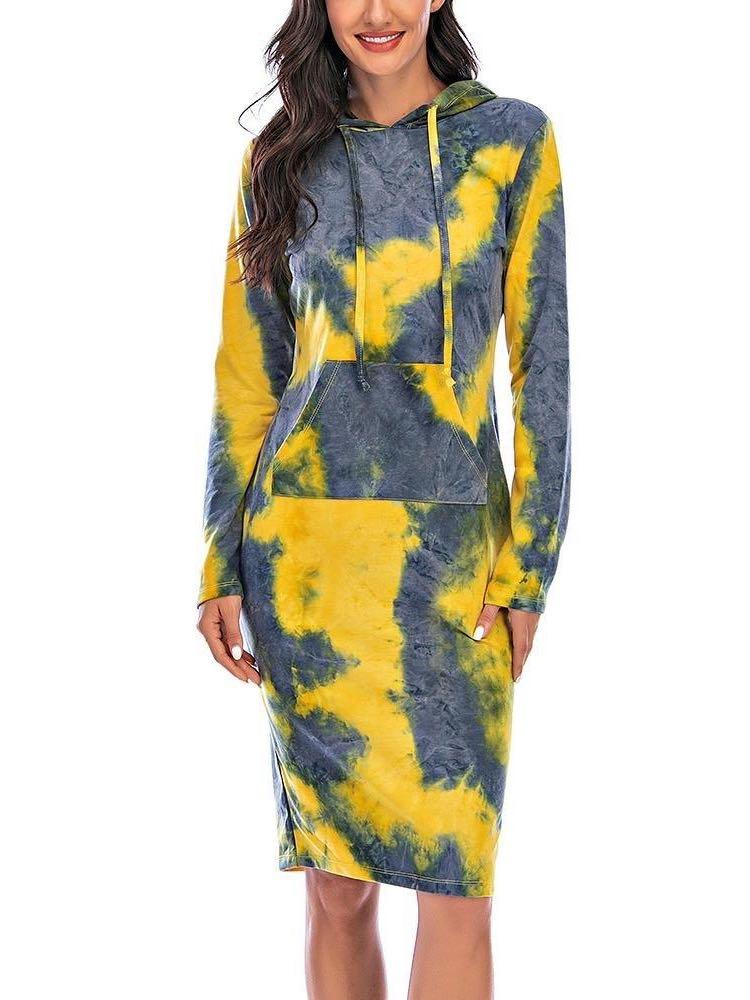 Tie Dye Long Hoodie Dress - LuckyFash™