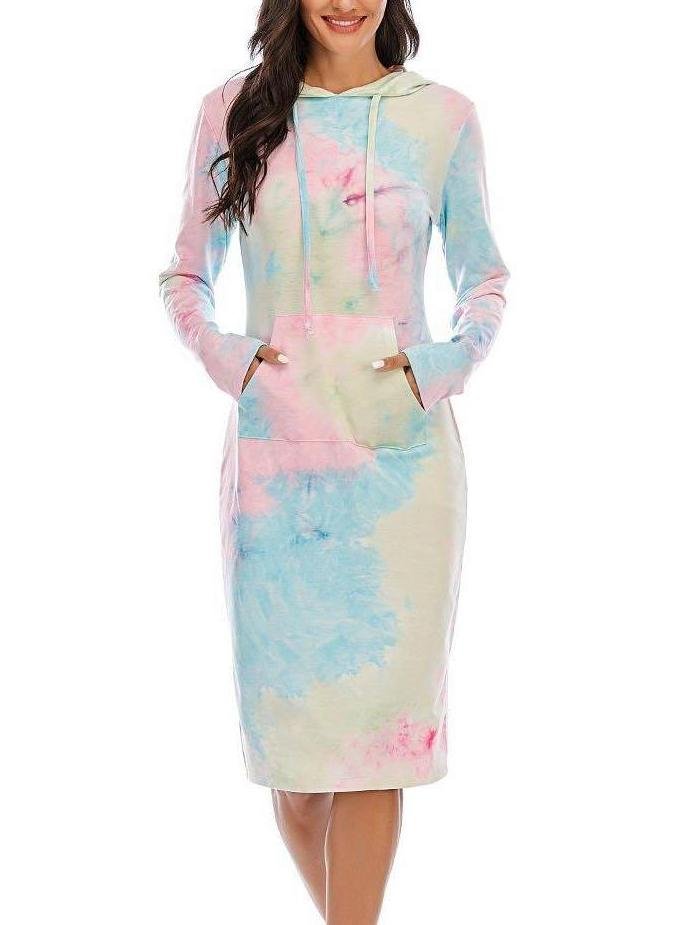 Tie Dye Long Hoodie Dress - LuckyFash™