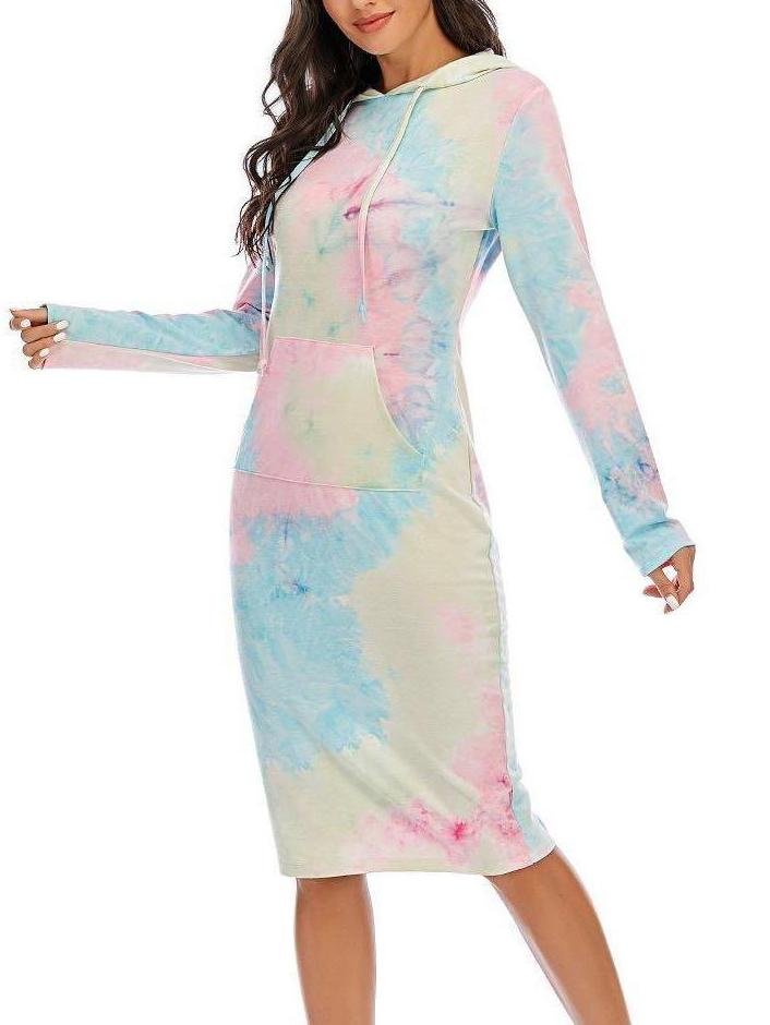 Tie Dye Long Hoodie Dress - LuckyFash™